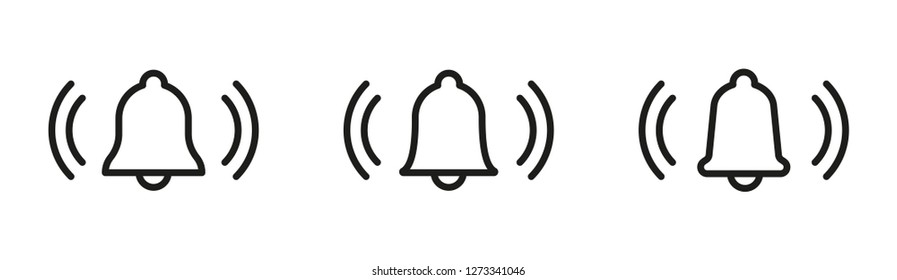 Bell icon vector set, alarm symbol