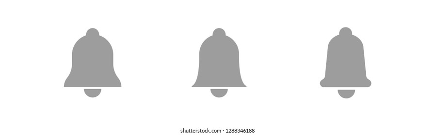 Bell icon vector set, alarm symbol
