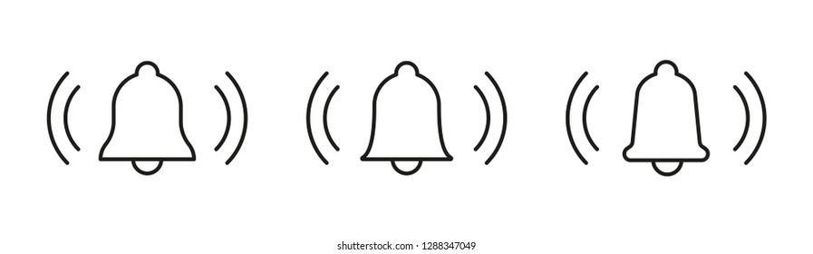 Bell icon vector set, alarm symbol
