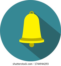 Bell icon vector. Set icons bells flat design, long shadow. Christmas, school bell. Celebration symbol. Icon web design. School bell icon