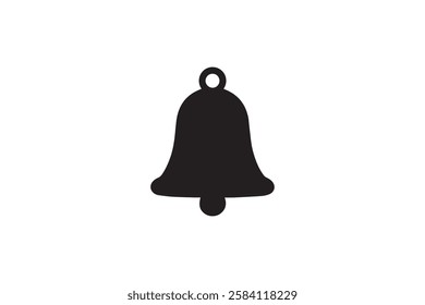 bell icon vector silhouette isolated in white background
