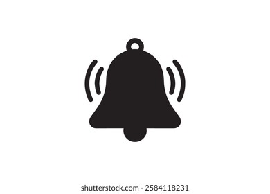 bell icon vector silhouette isolated in white background

