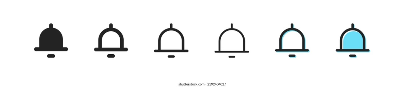 Bell icon. Vector symbol ringing. Simple outline icons of the signal. Bells icons set. Message sound web icon. EPS10