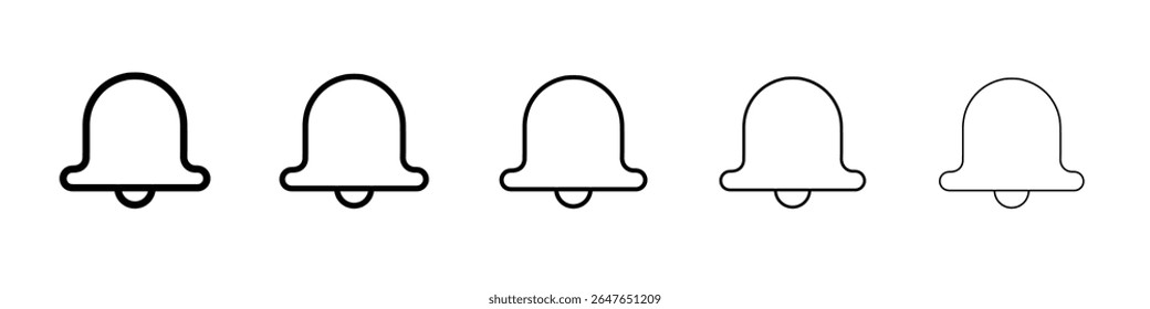 ícone de sino vetor fino contorno estilo sinal