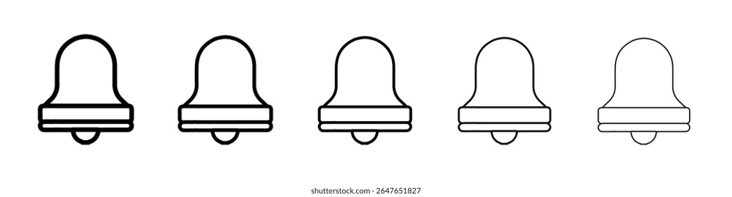 ícone de sino vetor fino contorno estilo sinal