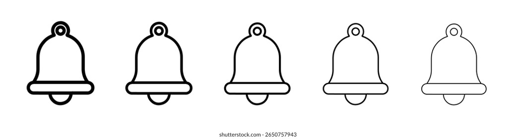 ícone de sino vetor fino contorno estilo sinal