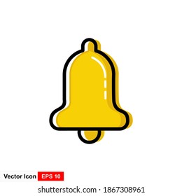 Bell Icon vector in trendy flat style isolated on background