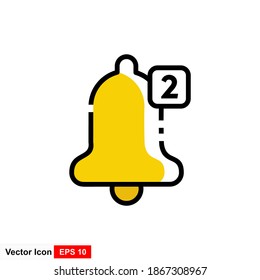 Bell Icon vector in trendy flat style isolated on background