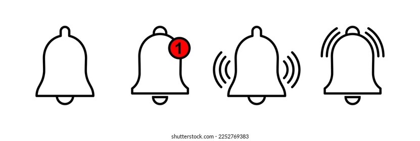 Bell Icon vector for web and mobile app. Notification sign and symbol for web site design