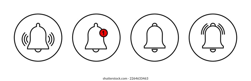 Bell Icon vector for web and mobile app. Notification sign and symbol for web site design