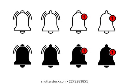 Vector de icono de Campana para la web y la aplicación móvil. Signo de notificación y símbolo para el diseño de sitios web