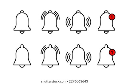 Bell Icon vector for web and mobile app. Notification sign and symbol for web site design