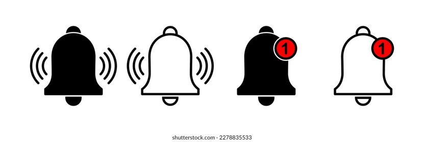 Bell Icon vector for web and mobile app. Notification sign and symbol for web site design