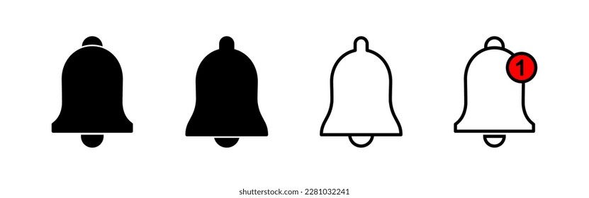 Bell Icon vector for web and mobile app. Notification sign and symbol for web site design