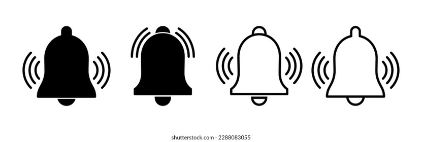 Bell Icon vector for web and mobile app. Notification sign and symbol for web site design