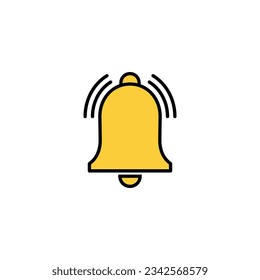 Bell Icon vector for web and mobile app. Notification sign and symbol for web site design