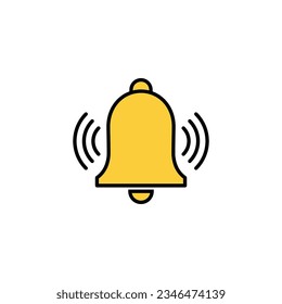 Bell Icon vector for web and mobile app. Notification sign and symbol for web site design