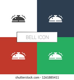 bell icon white background. Editable filled bell icon from restaurant. Trendy bell icon for web and mobile.