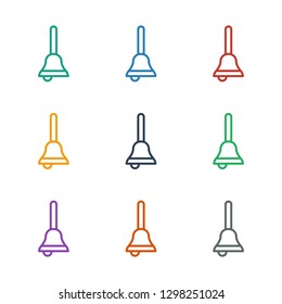 bell icon white background. Editable outline bell icon from restaurant. Trendy bell icon for web and mobile.