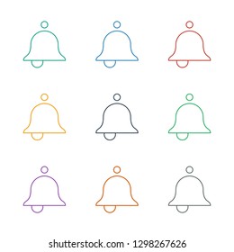 Bell icon white background. Editable line Bell icon from casino. Trendy Bell icon for web and mobile.