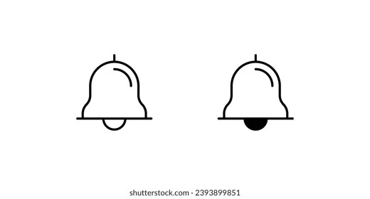 Bell icon with white background vector stock illustration