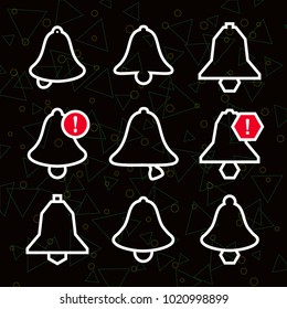 Bell icons. notification icon. bell notification. sound of a bell. sound notification. icon for the new message.