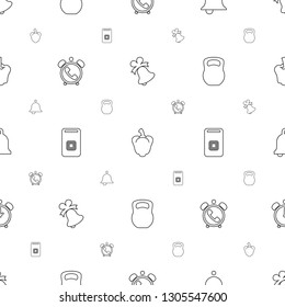 bell icons pattern seamless white background. Included editable line pepper, Bell, alarm, door ringer, kettle bell icons. icons for web and mobile.