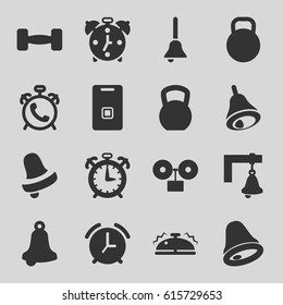 Bell icons set. set of 16 bell filled icons such as alarm, Bell, door ringer