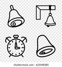 Bell icons set. set of 4 bell outline icons such as bell