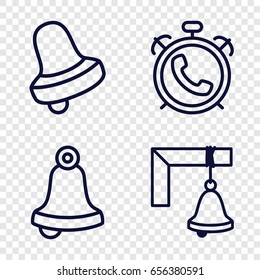 Bell icons set. set of 4 bell outline icons such as