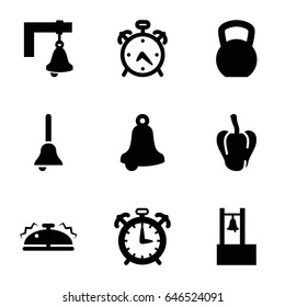 Bell icons set. set of 9 bell filled icons such as pepper