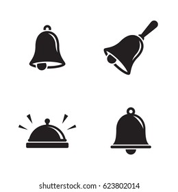 Bell icons set. Black on a white background