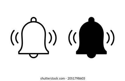 Bell Icons set. Notification sign and symbol for web site design