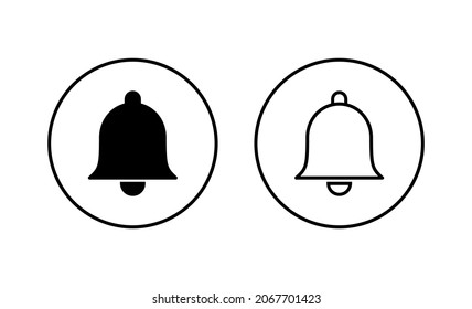 Bell Icons set. Notification sign and symbol for web site design
