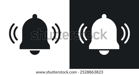 Bell icons. solid style vector