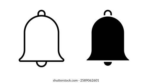 Bell icons thin line illustrations designs