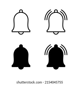Bell Icons vector. Notification sign and symbol for web site design
