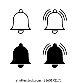 Vector de Iconos de Campana. Signo de notificación y símbolo para el diseño de sitios web