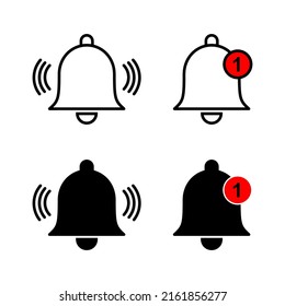 Vector de Iconos de Campana. Signo de notificación y símbolo para el diseño de sitios web