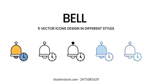 Conjunto de Vector de iconos de campana ilustración de stock.
