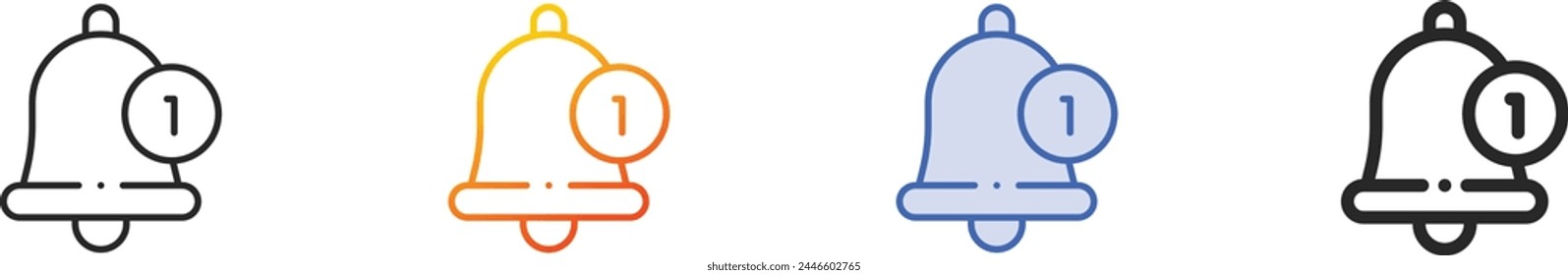 bell icon.Thin Linear, Gradient, Blue Stroke and bold Style Design Isolated On White Background
