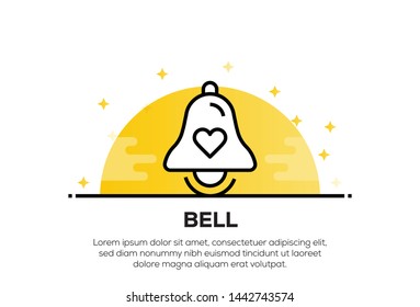 BELL AND ILLUSTRATION ICON CONCEPT