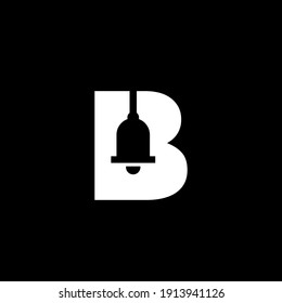 campana con letra inicial B mayúscula diseño de ilustración de icono de vector aislado fondo