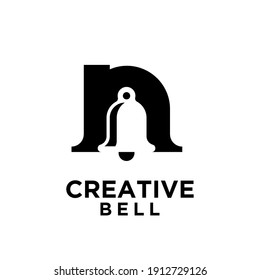 bell with initial letter N vector icon illustration design isolated background