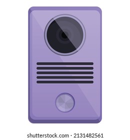 Bell intercom icon cartoon vector. Door system. Camera home