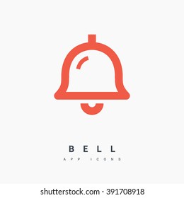 Bell isolated minimal single flat linear icon for application and info-graphic. Alarm line vector icon for websites and mobile minimalistic flat design.