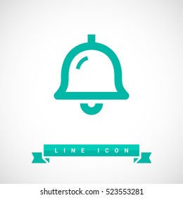 Bell isolated minimal single flat linear icon for application and info-graphic. Alarm line vector icon for websites and mobile minimalistic flat design.