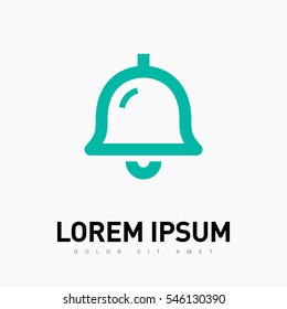 Bell isolated minimal single flat linear icon for application and info-graphic. Alarm line vector icon for websites and mobile minimalistic flat design.