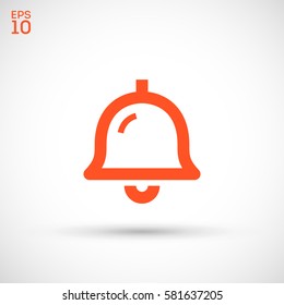 Bell isolated minimal single flat linear icon for application and info-graphic. Alarm line vector icon for websites and mobile minimalistic flat design.