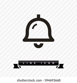 Bell isolated minimal single flat linear icon for application and info-graphic. Alarm line vector icon for websites and mobile minimalistic flat design.